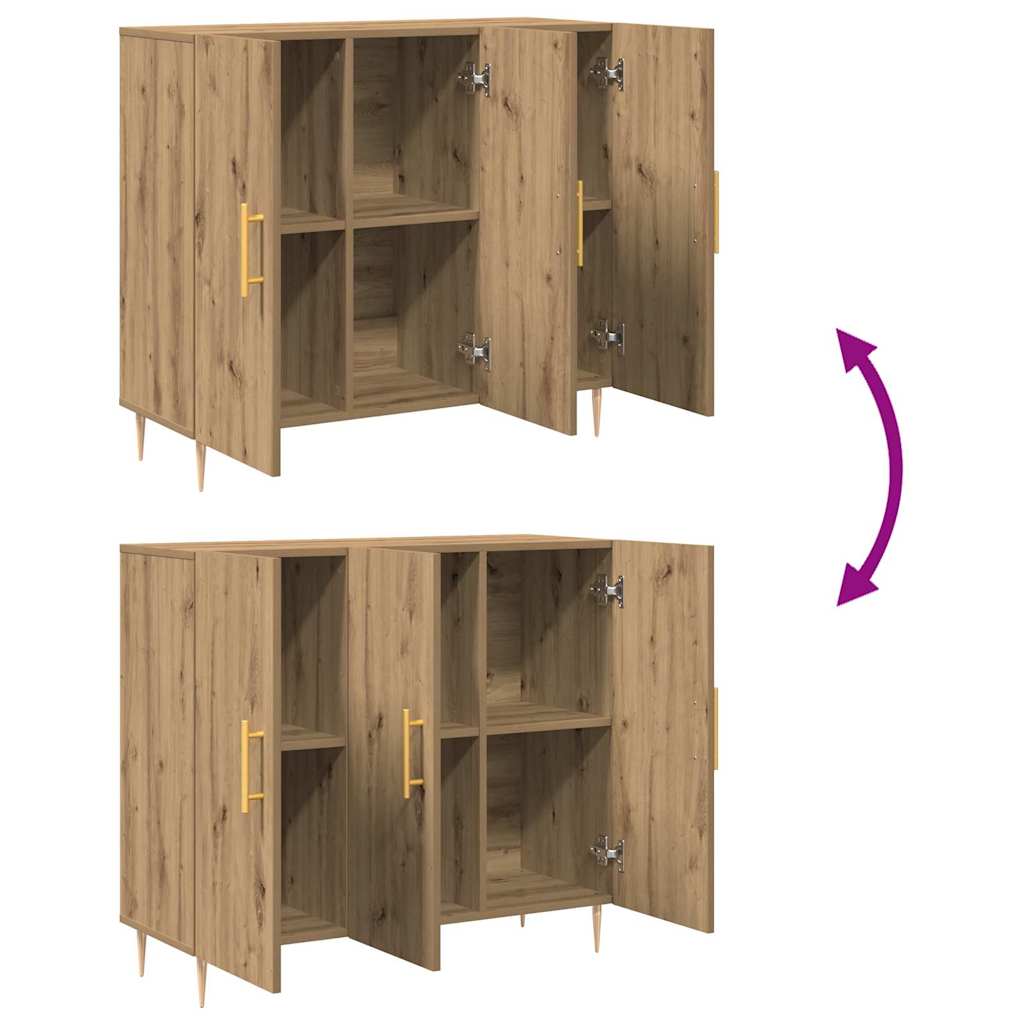 Dressoir Artisan Eiken 90 x 34 x 80 cm Bewerkt hout is nu te koop bij PeponiXL, paradijselijk wonen!