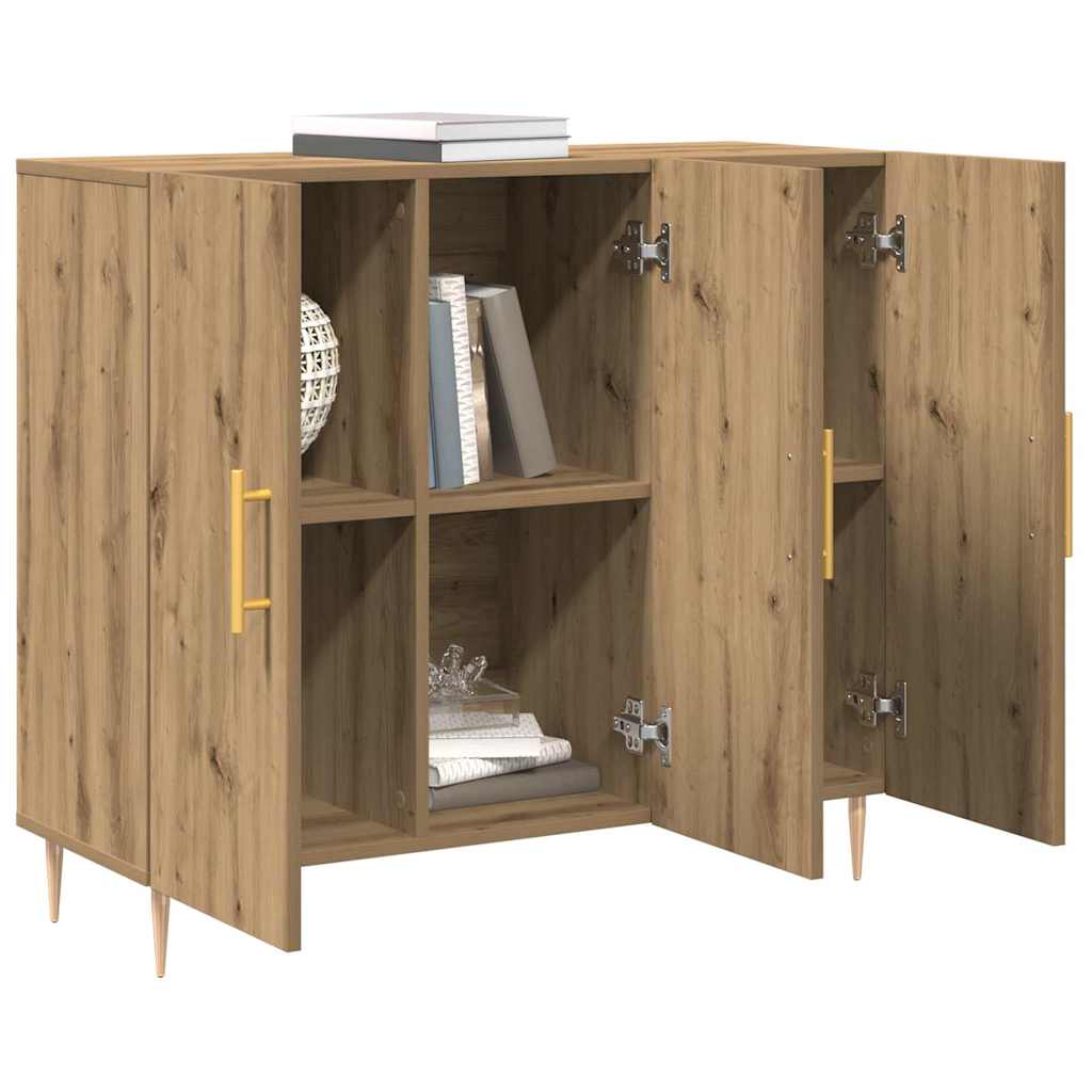Dressoir Artisan Eiken 90 x 34 x 80 cm Bewerkt hout is nu te koop bij PeponiXL, paradijselijk wonen!