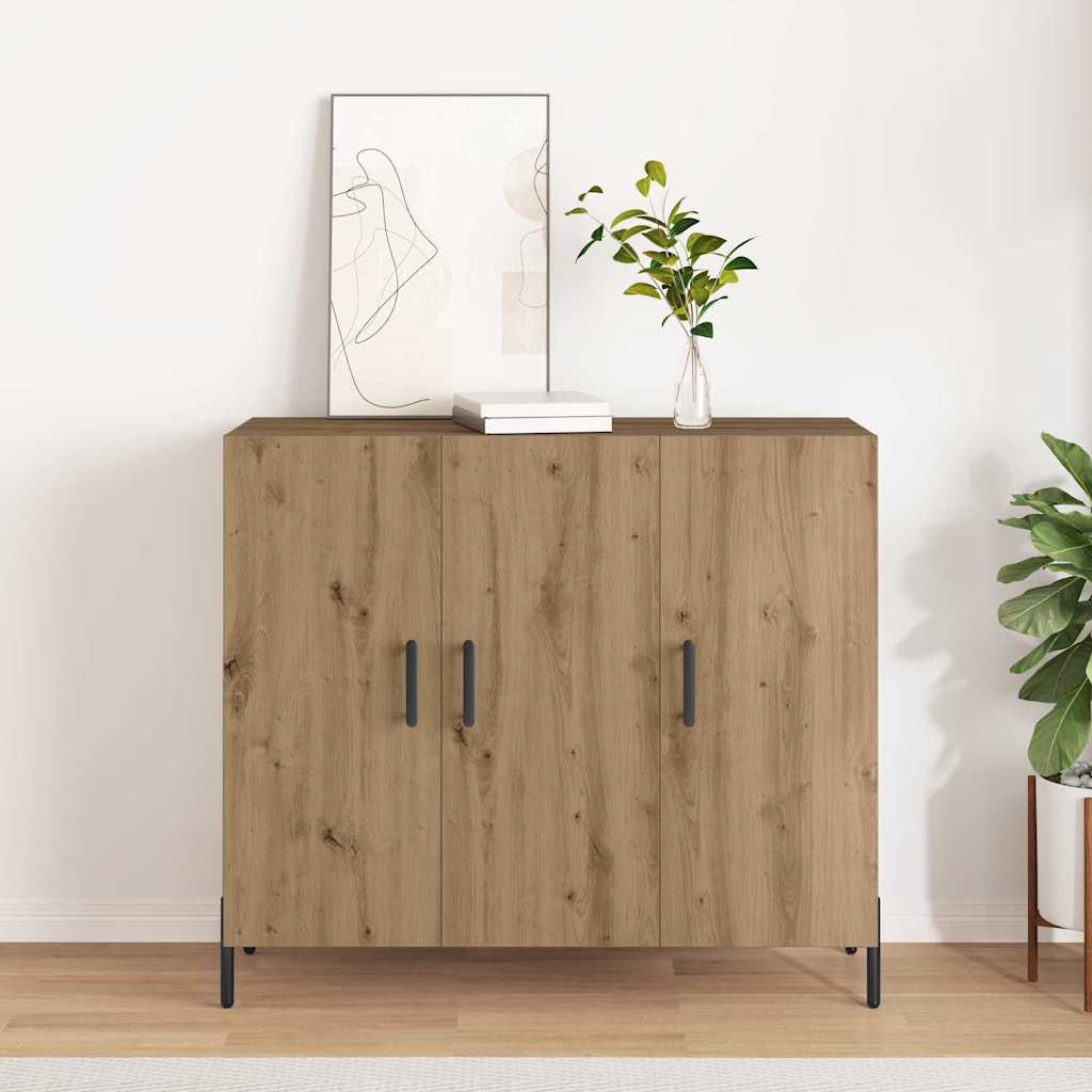 Dressoir Artisan Eiken 90 x 34 x 80 cm Bewerkt hout is nu te koop bij PeponiXL, paradijselijk wonen!