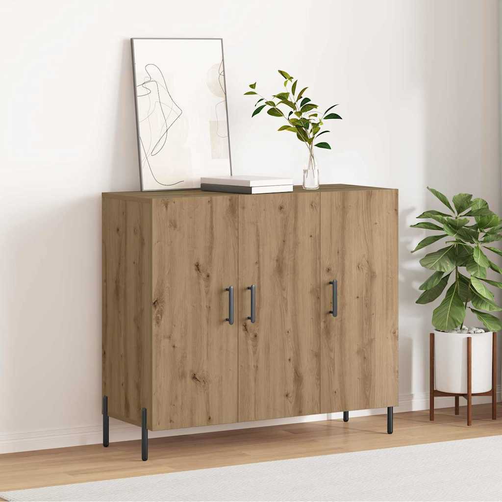 Dressoir Artisan Eiken 90 x 34 x 80 cm Bewerkt hout is nu te koop bij PeponiXL, paradijselijk wonen!