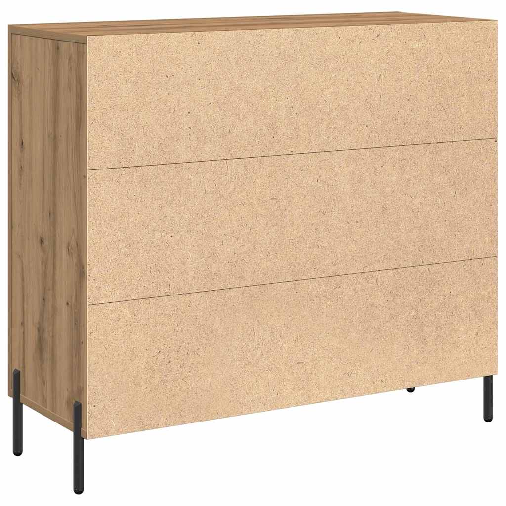 Dressoir Artisan Eiken 90 x 34 x 80 cm Bewerkt hout is nu te koop bij PeponiXL, paradijselijk wonen!