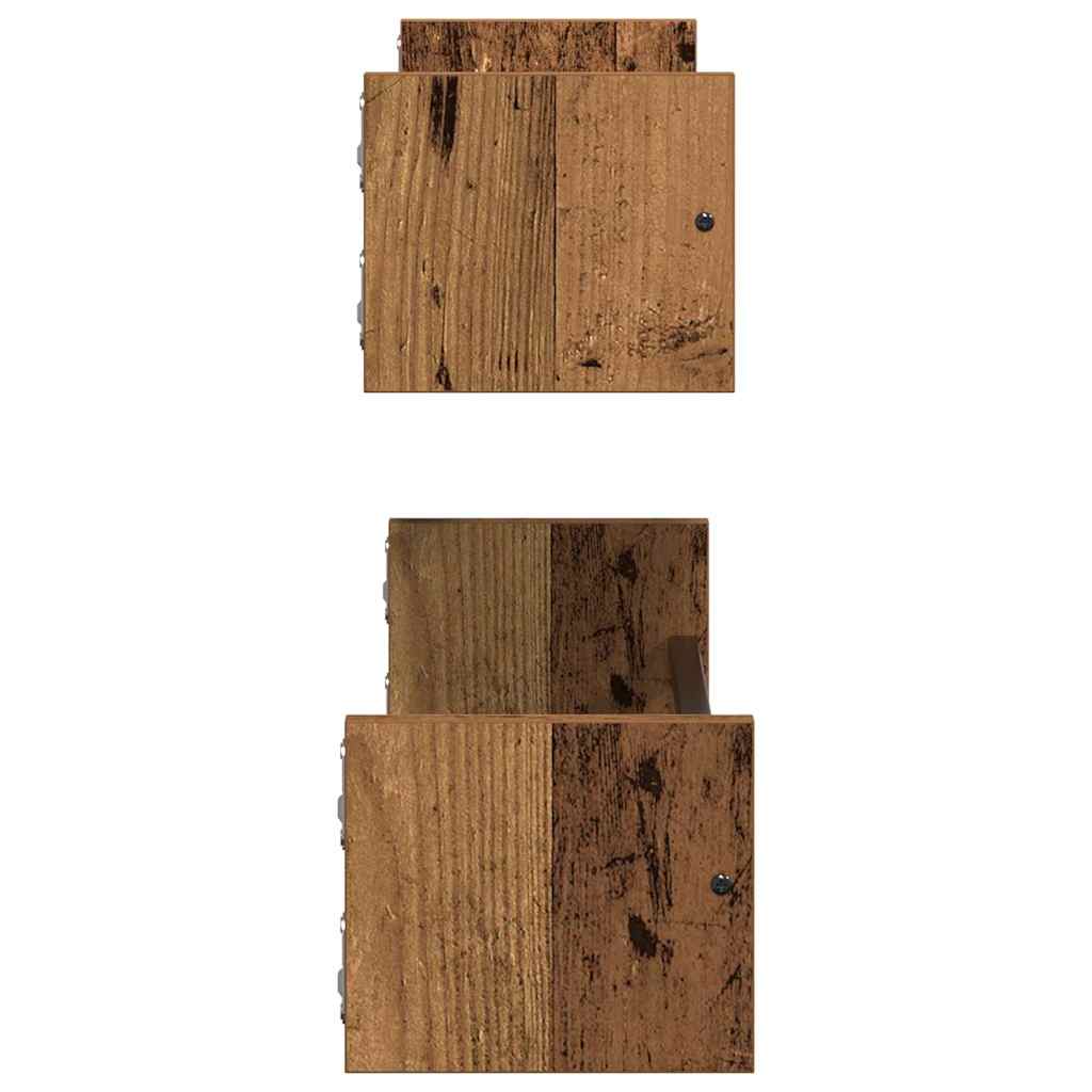 Wandplank Wandgemonteerd 2 pcs Oudhout 60 x 16 x 14 cm is nu te koop bij PeponiXL, paradijselijk wonen!