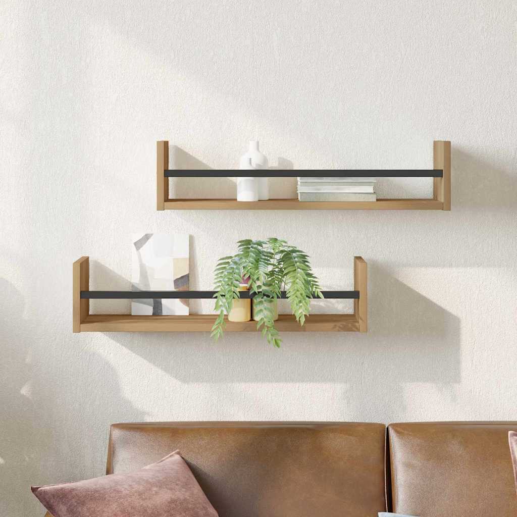 Wandplank Wandgemonteerd 2 pcs Artisan Eiken 60 x 16 x 14 cm is nu te koop bij PeponiXL, paradijselijk wonen!