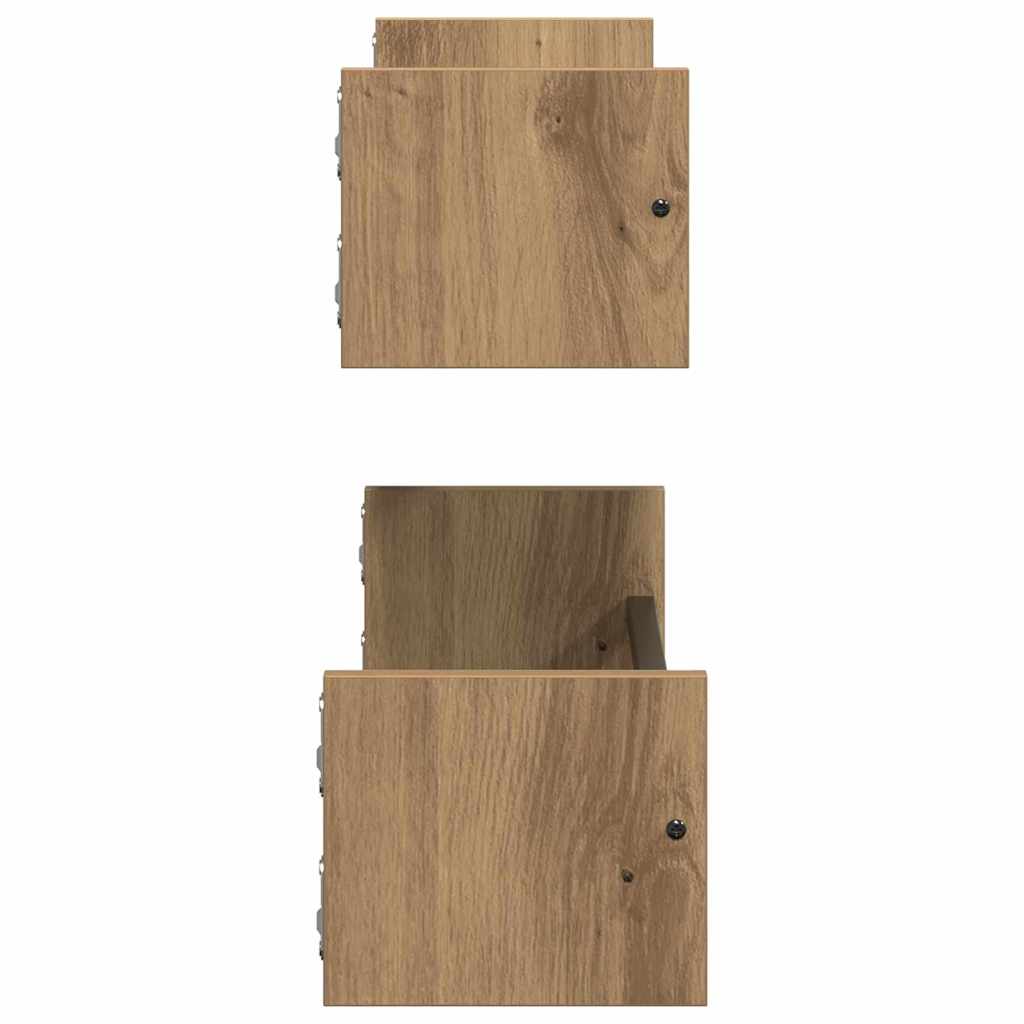 Wandplank Wandgemonteerd 2 pcs Artisan Eiken 60 x 16 x 14 cm is nu te koop bij PeponiXL, paradijselijk wonen!