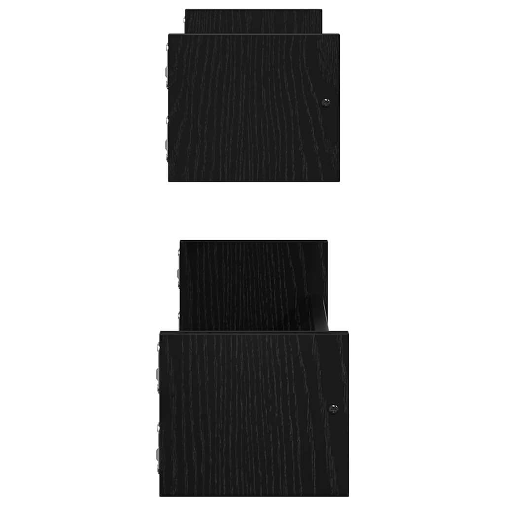 Wandplank Wandgemonteerd 2 pcs Zwart Eiken 60 x 16 x 14 cm is nu te koop bij PeponiXL, paradijselijk wonen!