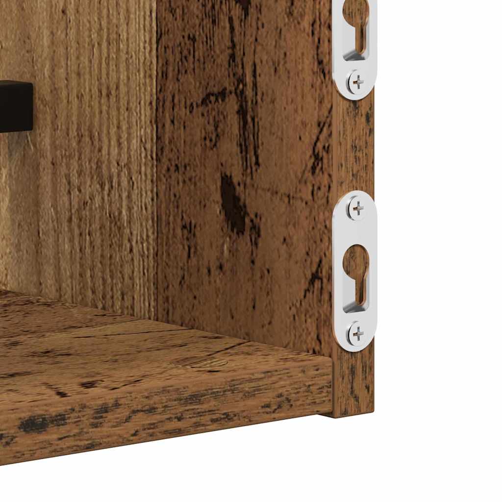 Wandplank Wandgemonteerd 2 pcs Oudhout 80 x 16 x 14 cm is nu te koop bij PeponiXL, paradijselijk wonen!