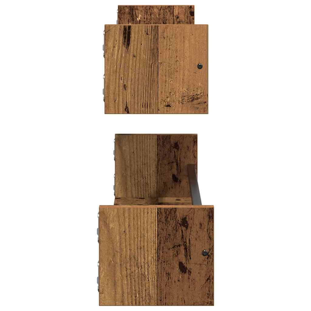 Wandplank Wandgemonteerd 2 pcs Oudhout 80 x 16 x 14 cm is nu te koop bij PeponiXL, paradijselijk wonen!