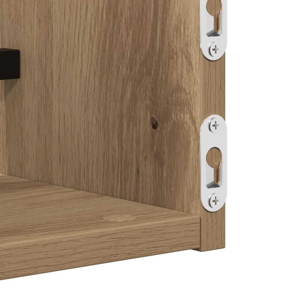 Wandplank Wandgemonteerd 2 pcs Artisan Eiken 80 x 16 x 14 cm is nu te koop bij PeponiXL, paradijselijk wonen!
