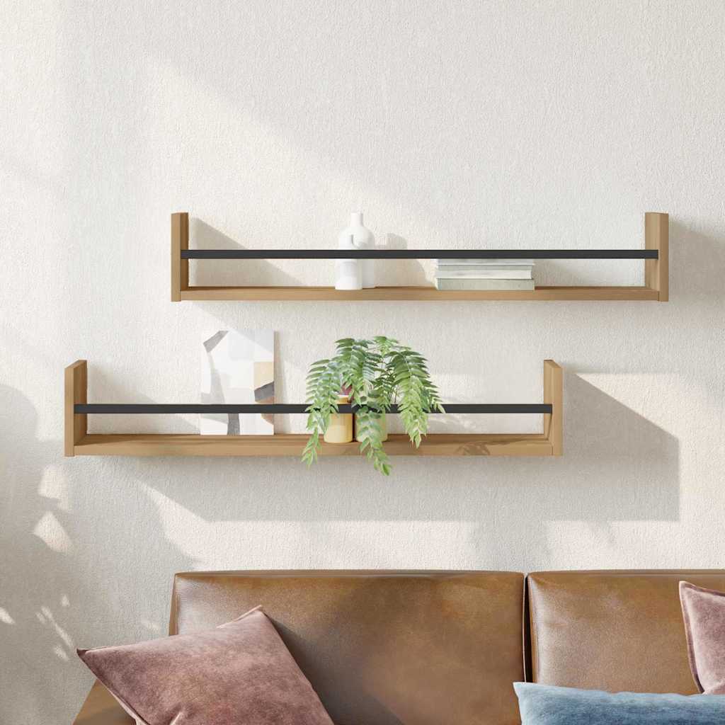 Wandplank Wandgemonteerd 2 pcs Artisan Eiken 80 x 16 x 14 cm is nu te koop bij PeponiXL, paradijselijk wonen!