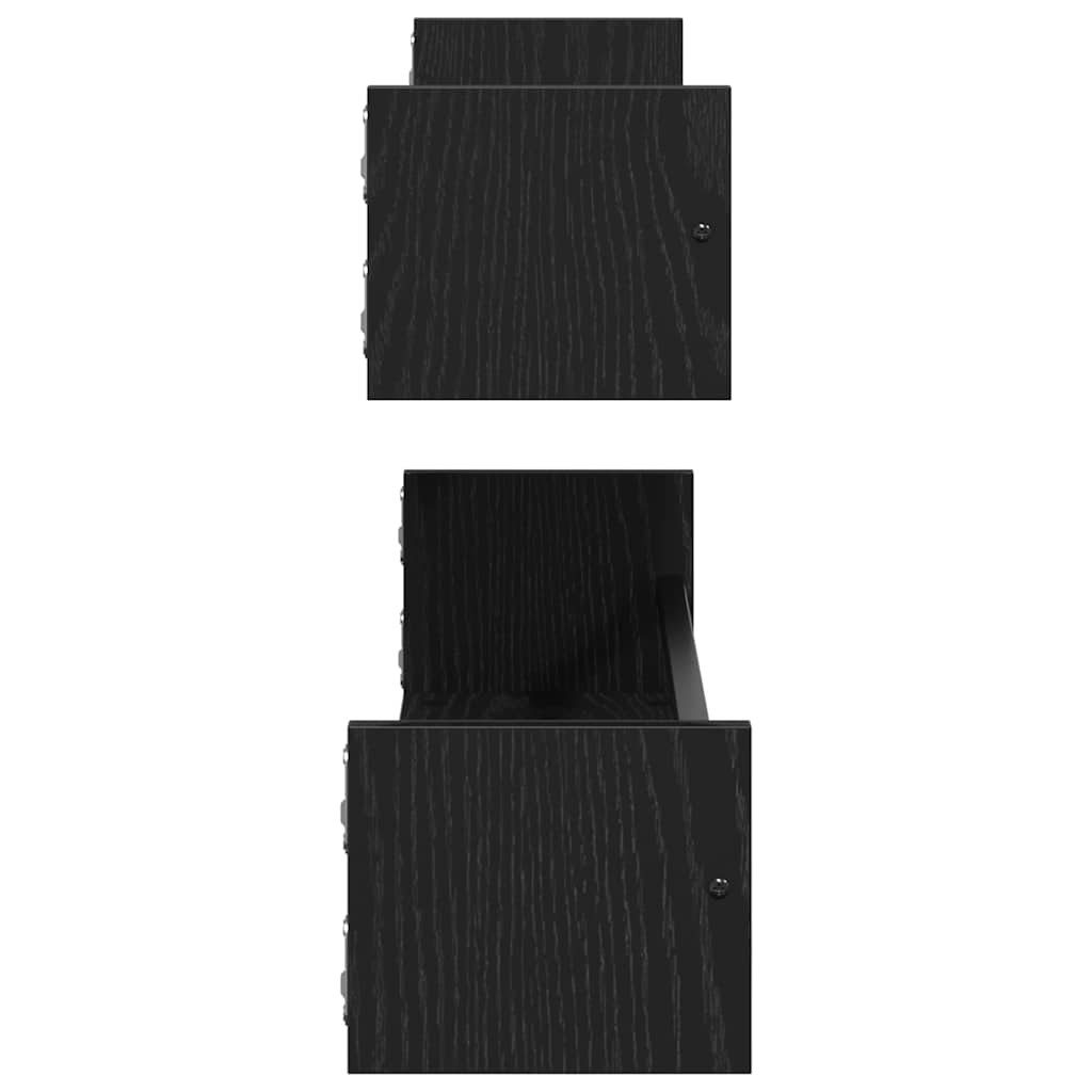 Wandplank Wandgemonteerd 2 pcs Zwart Eiken 80 x 16 x 14 cm is nu te koop bij PeponiXL, paradijselijk wonen!