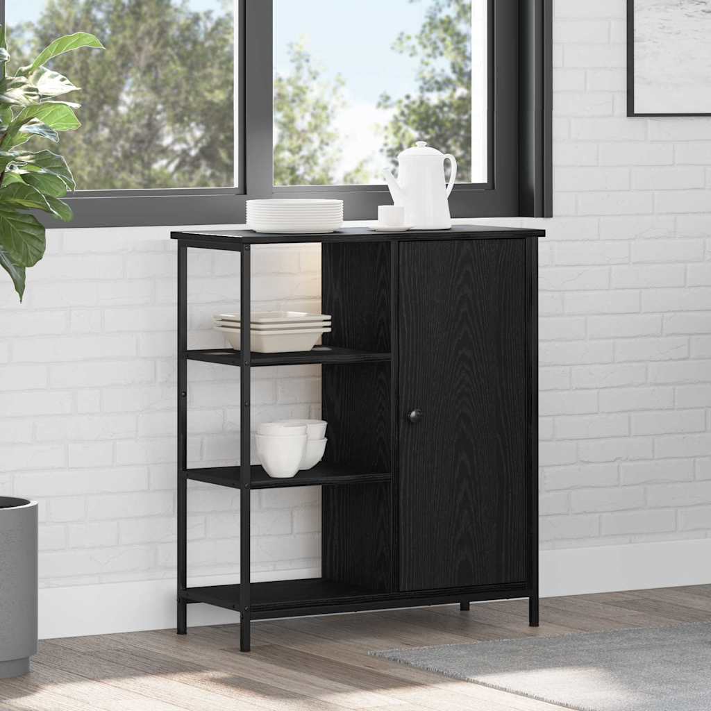 Dressoir Zwart Eiken 70 x 30 x 80 cm is nu te koop bij PeponiXL, paradijselijk wonen!