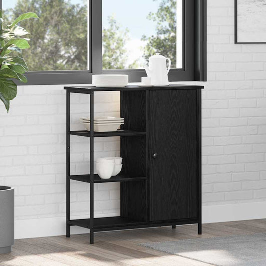 Dressoir Zwart Eiken 70 x 30 x 80 cm is nu te koop bij PeponiXL, paradijselijk wonen!