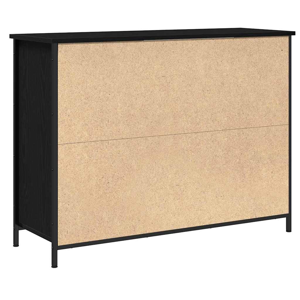 Dressoir Zwart Eiken 100 x 35 x 75 cm is nu te koop bij PeponiXL, paradijselijk wonen!