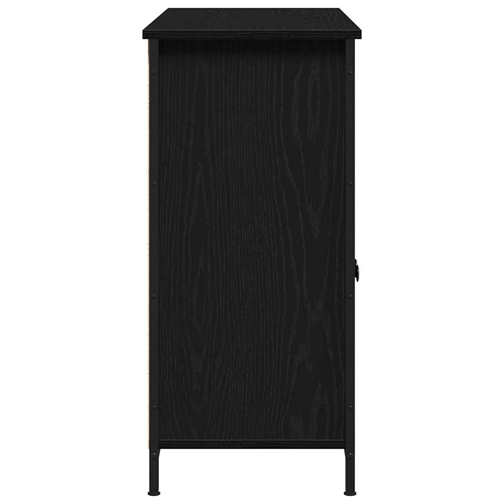 Dressoir Zwart Eiken 100 x 35 x 75 cm is nu te koop bij PeponiXL, paradijselijk wonen!