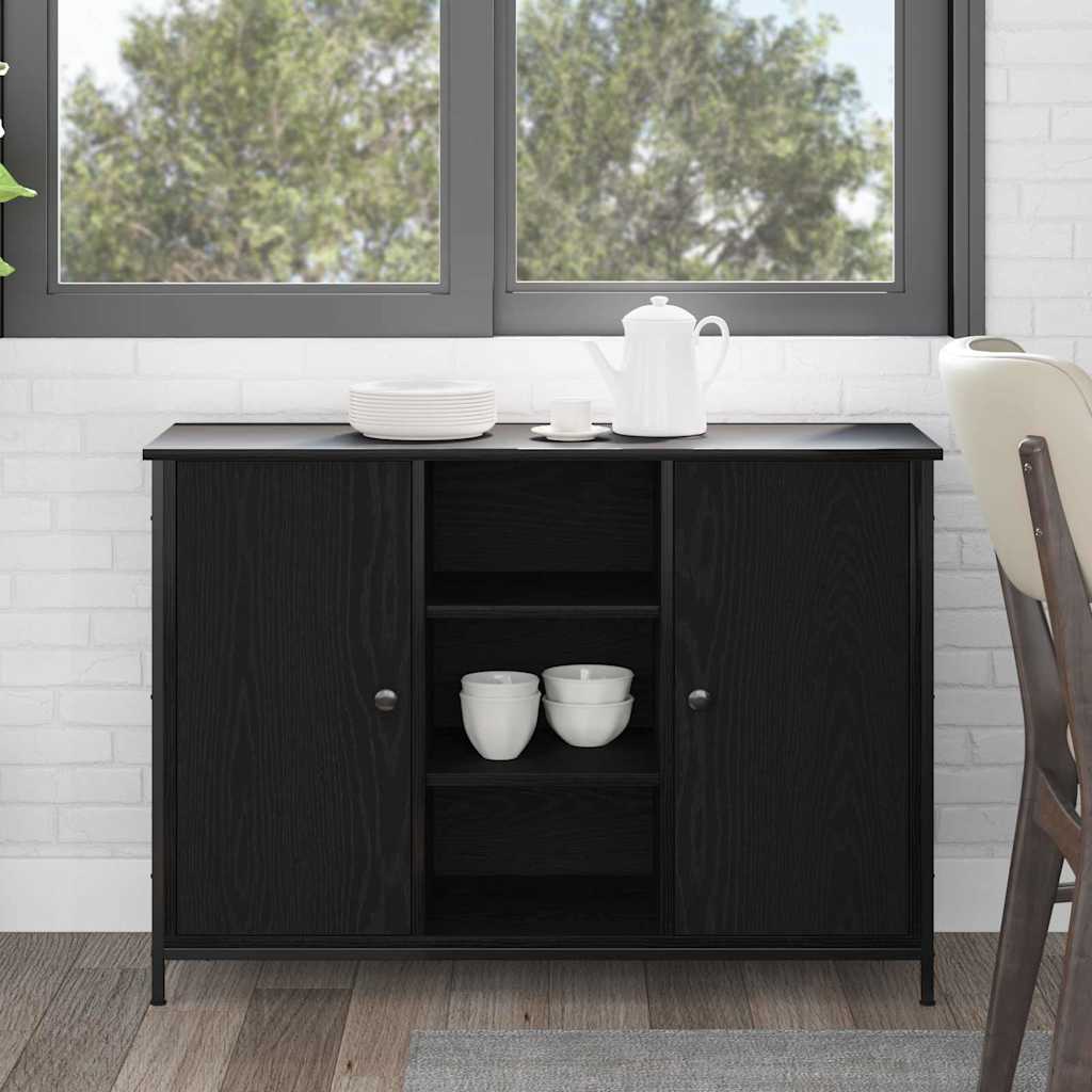 Dressoir Zwart Eiken 100 x 35 x 70 cm is nu te koop bij PeponiXL, paradijselijk wonen!
