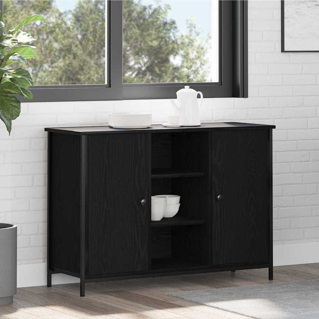 Dressoir Zwart Eiken 100 x 35 x 70 cm is nu te koop bij PeponiXL, paradijselijk wonen!
