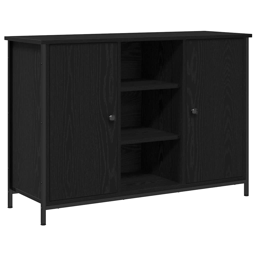 Dressoir Zwart Eiken 100 x 35 x 70 cm is nu te koop bij PeponiXL, paradijselijk wonen!