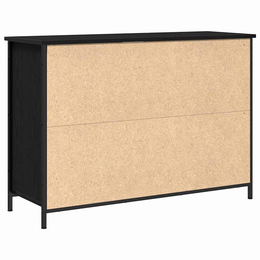 Dressoir Zwart Eiken 100 x 35 x 70 cm is nu te koop bij PeponiXL, paradijselijk wonen!