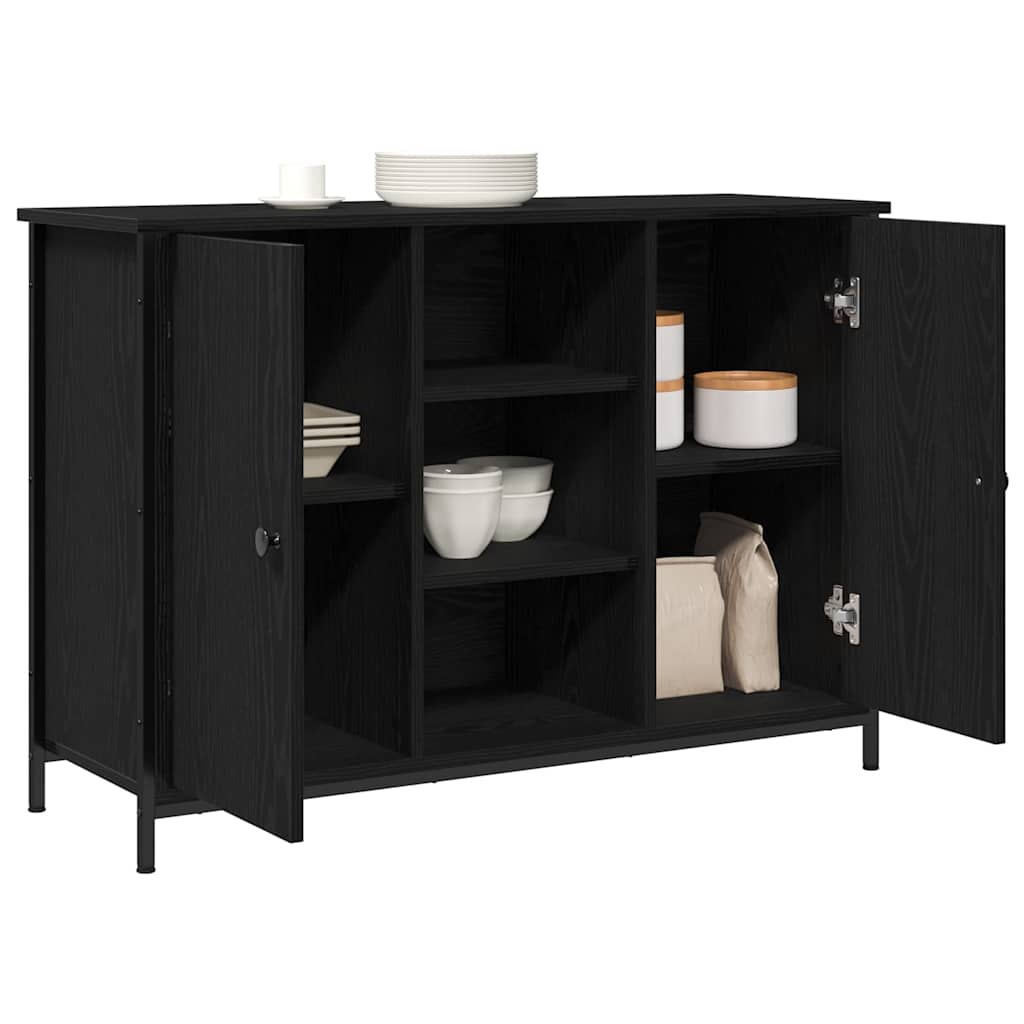 Dressoir Zwart Eiken 100 x 35 x 70 cm is nu te koop bij PeponiXL, paradijselijk wonen!