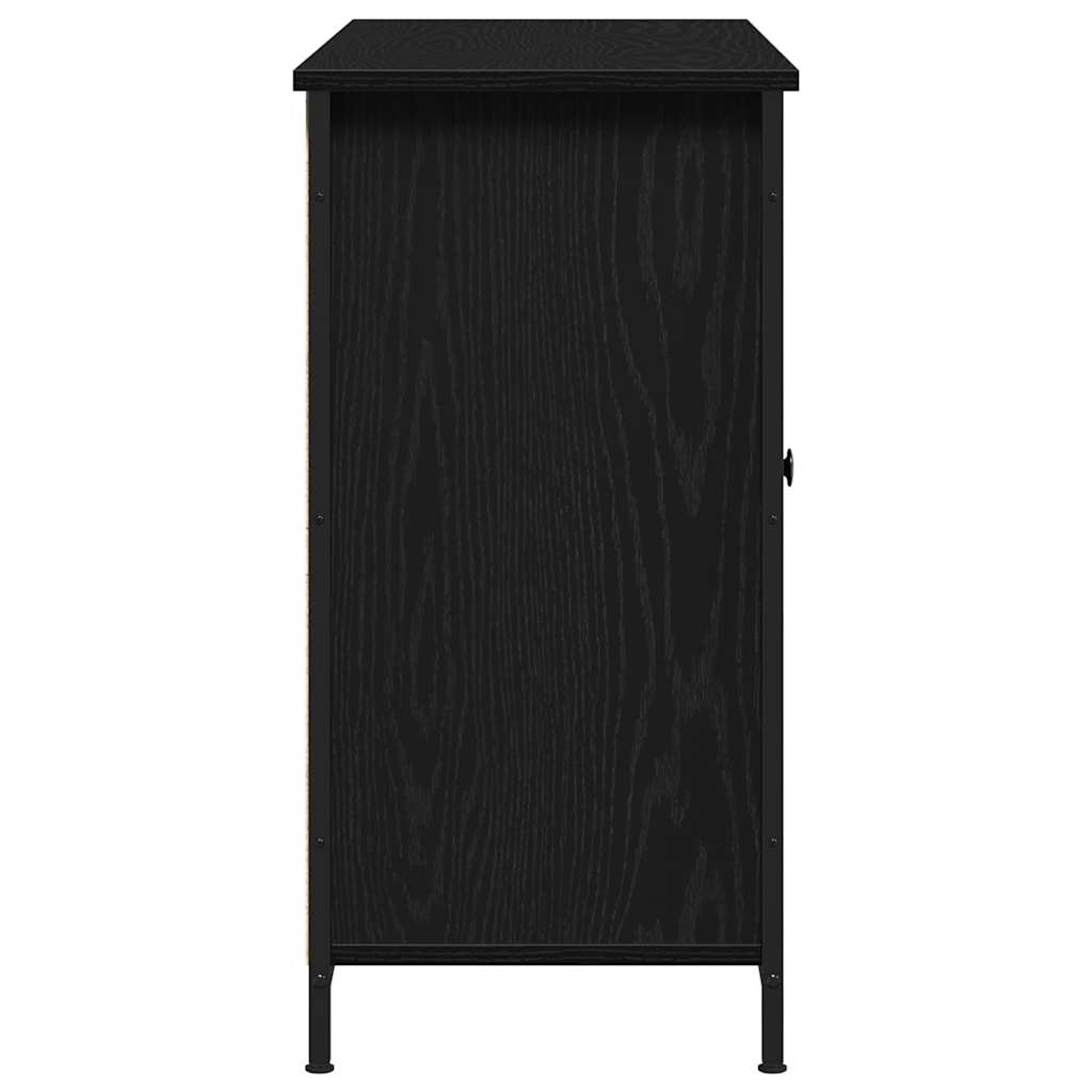 Dressoir Zwart Eiken 100 x 35 x 70 cm is nu te koop bij PeponiXL, paradijselijk wonen!