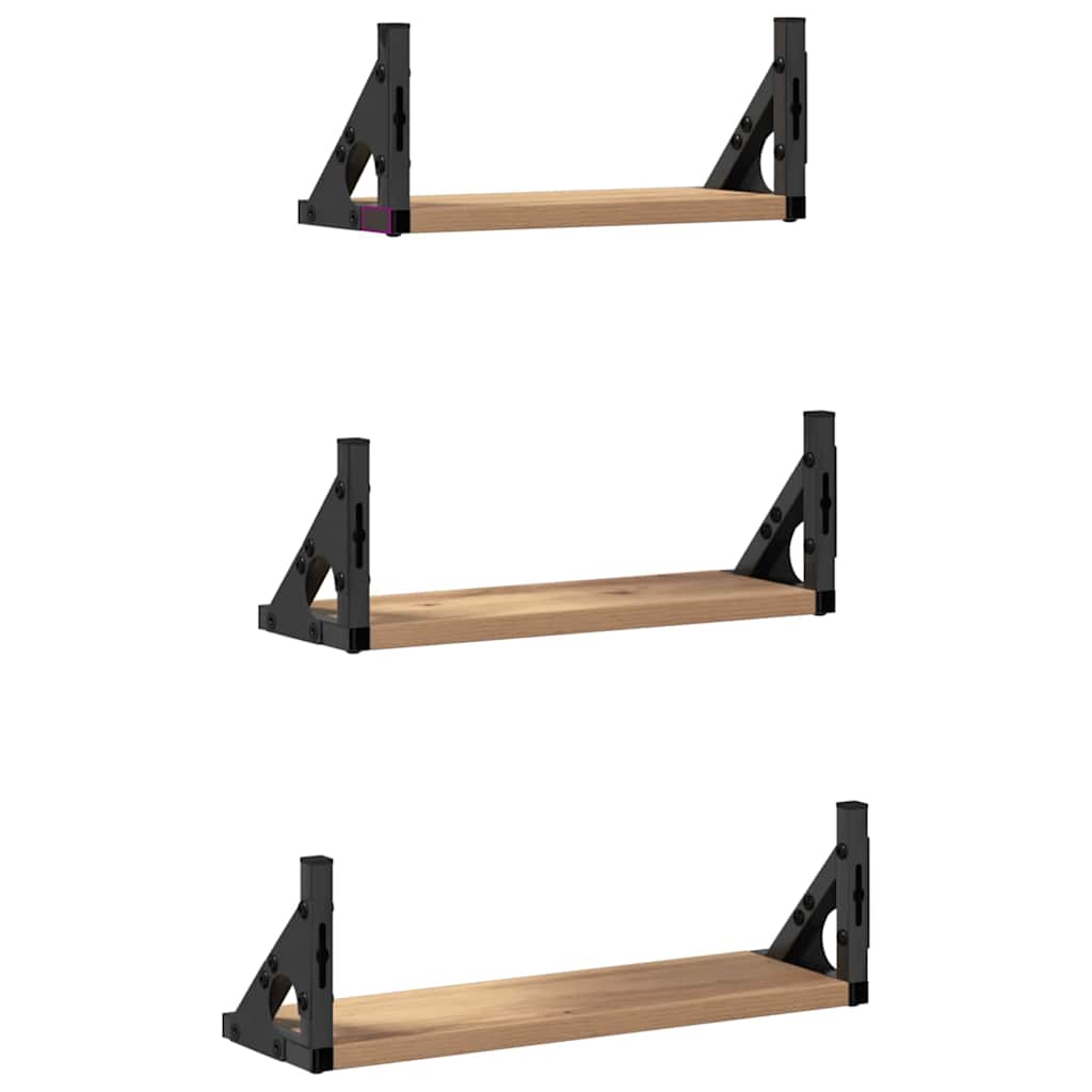 Wandplank Wandgemonteerd met opslag 3 pcs Rook Eik is nu te koop bij PeponiXL, paradijselijk wonen!