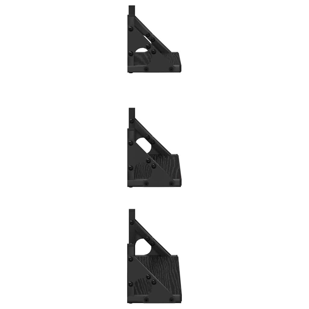 Wandplank Wandgemonteerd met opslag 3 pcs Zwart Eiken is nu te koop bij PeponiXL, paradijselijk wonen!