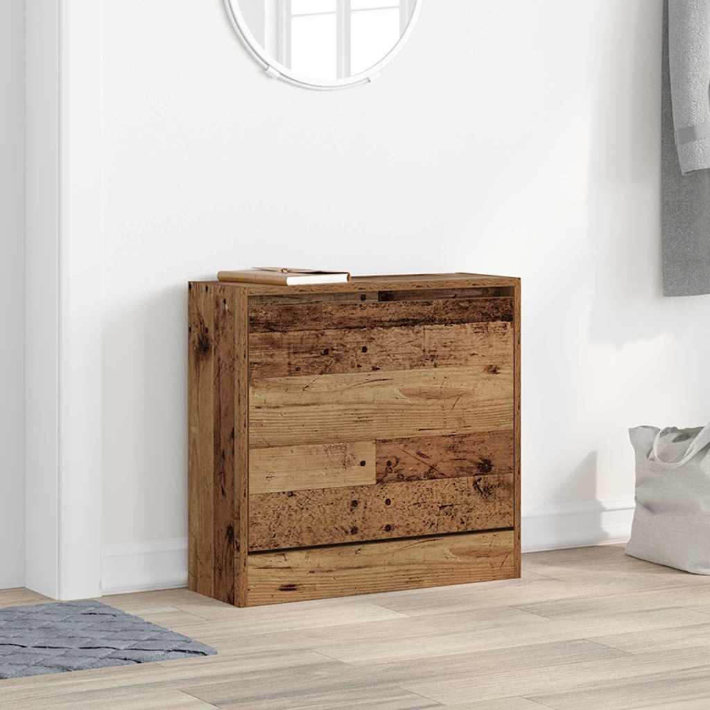 Schoenenkast met plank Oudhout 60 x 21 x 57 cm Bewerkt hout is nu te koop bij PeponiXL, paradijselijk wonen!
