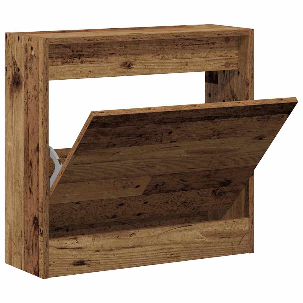 Schoenenkast met plank Oudhout 60 x 21 x 57 cm Bewerkt hout is nu te koop bij PeponiXL, paradijselijk wonen!