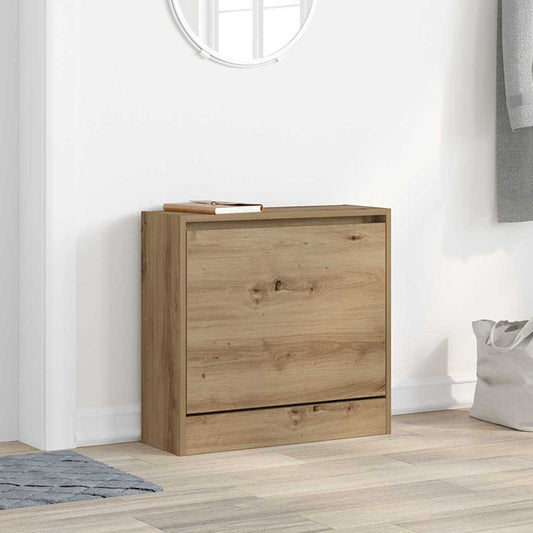 Schoenenkast Artisan Eiken 60 x 21 x 57 cm Bewerkt hout is nu te koop bij PeponiXL, paradijselijk wonen!