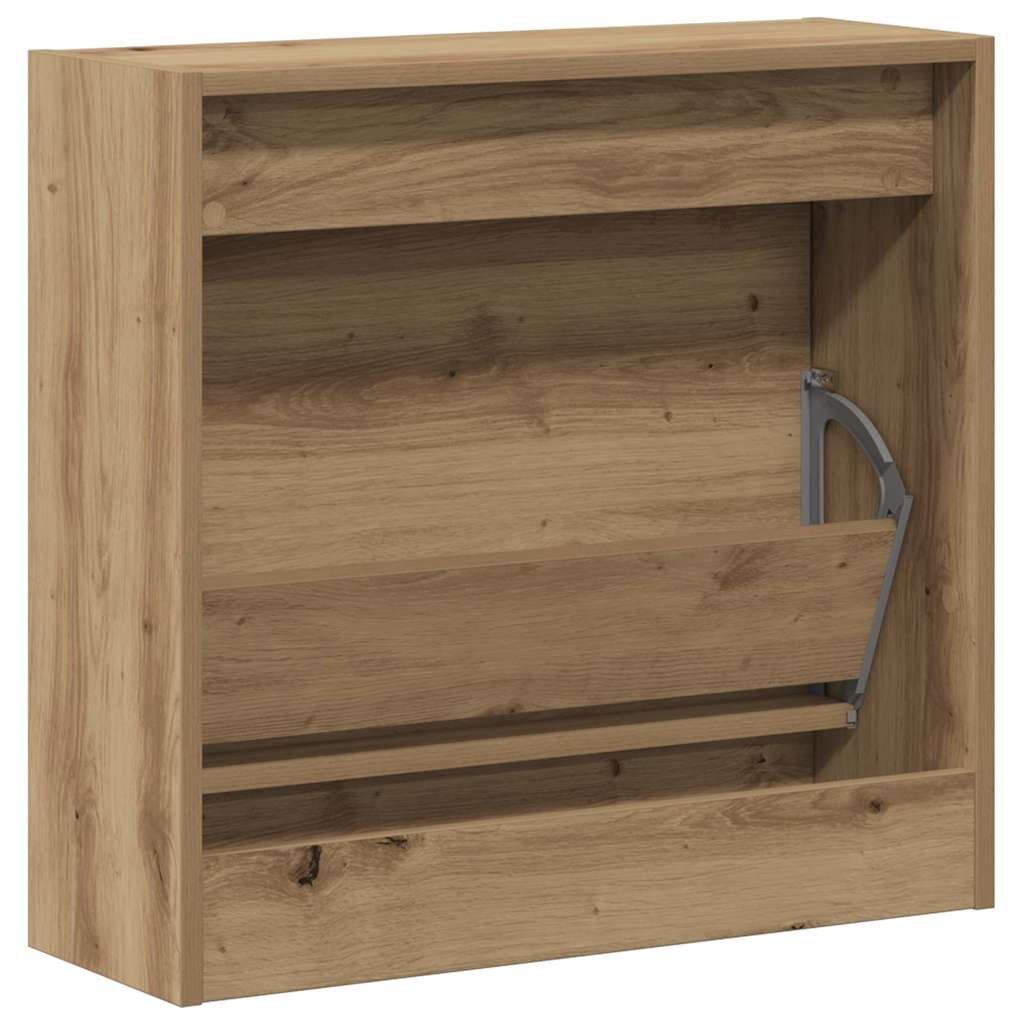 Schoenenkast Artisan Eiken 60 x 21 x 57 cm Bewerkt hout is nu te koop bij PeponiXL, paradijselijk wonen!