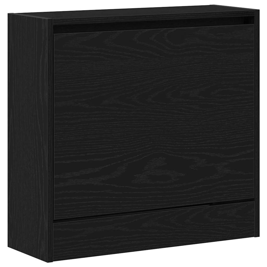 Schoenenkast met plank Zwart Eiken 60 x 21 x 57 cm Bewerkt hout is nu te koop bij PeponiXL, paradijselijk wonen!