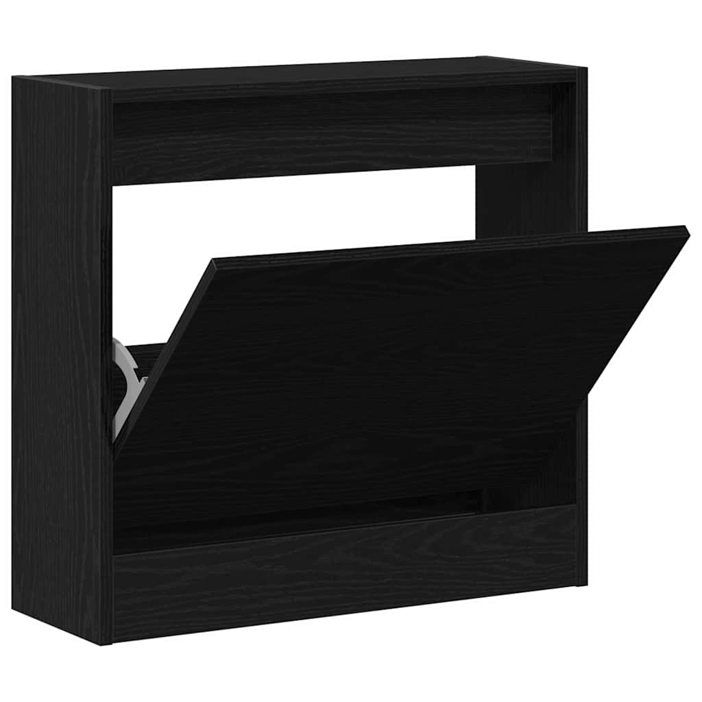 Schoenenkast met plank Zwart Eiken 60 x 21 x 57 cm Bewerkt hout is nu te koop bij PeponiXL, paradijselijk wonen!