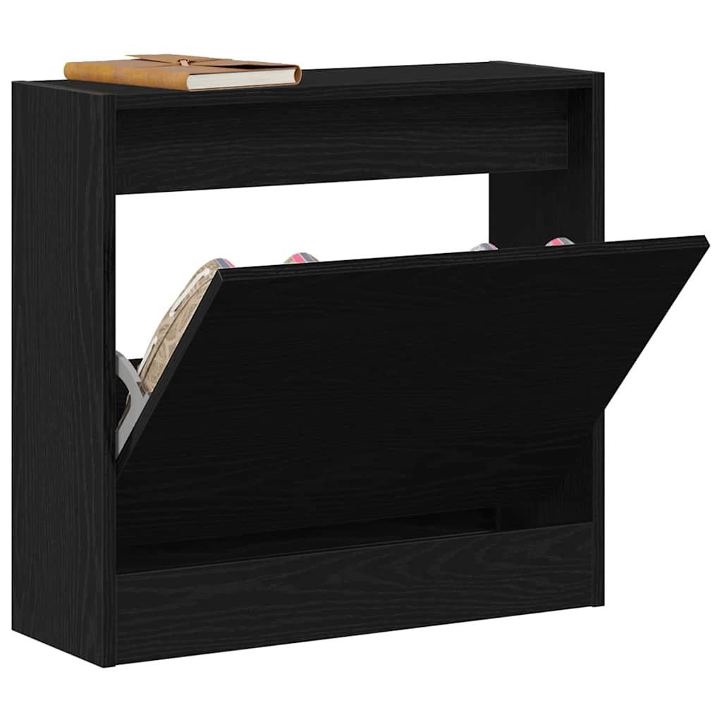 Schoenenkast met plank Zwart Eiken 60 x 21 x 57 cm Bewerkt hout is nu te koop bij PeponiXL, paradijselijk wonen!