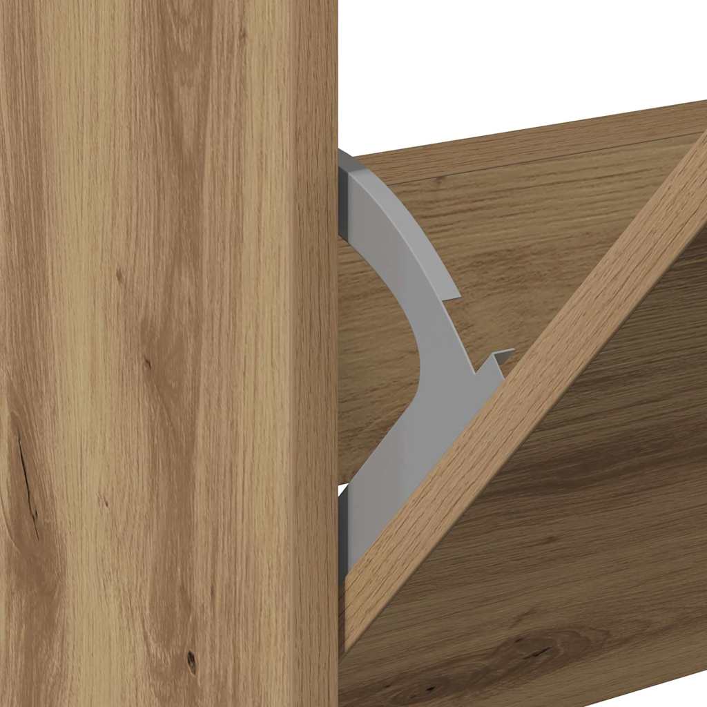 Schoenenkast Artisan Eiken 80 x 21 x 125,5 cm Bewerkt hout is nu te koop bij PeponiXL, paradijselijk wonen!