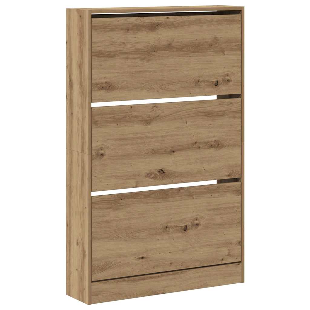 Schoenenkast Artisan Eiken 80 x 21 x 125,5 cm Bewerkt hout is nu te koop bij PeponiXL, paradijselijk wonen!