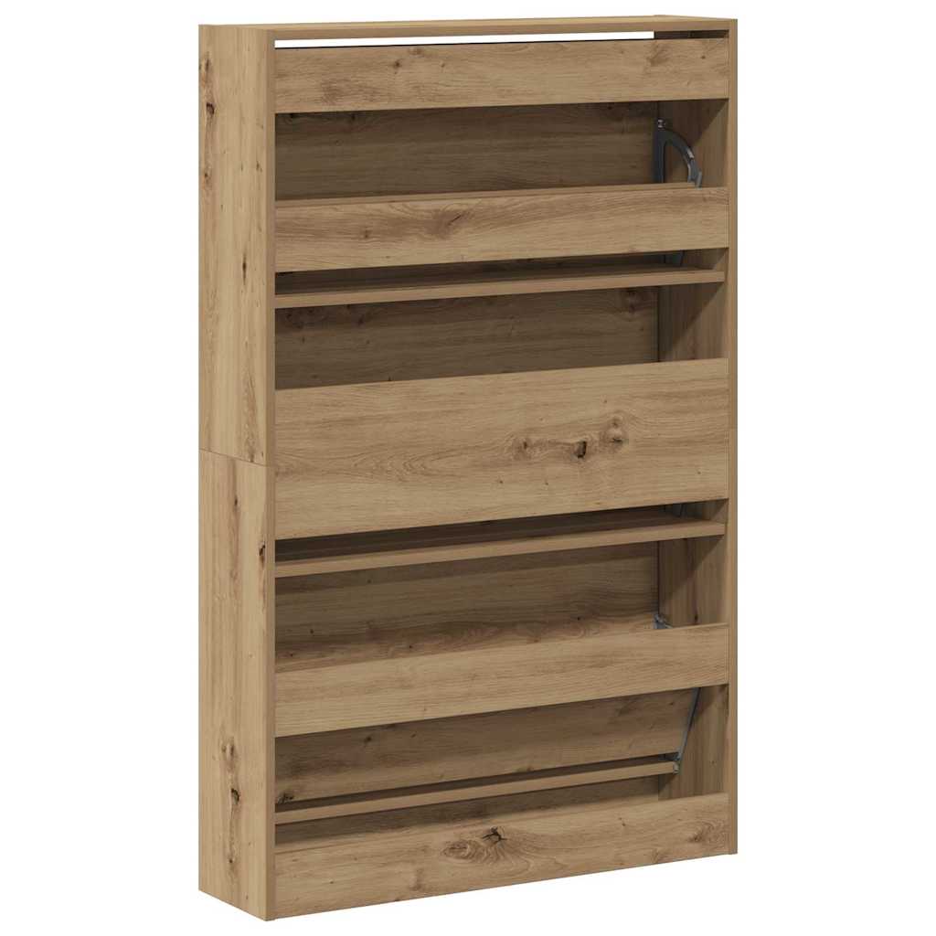 Schoenenkast Artisan Eiken 80 x 21 x 125,5 cm Bewerkt hout is nu te koop bij PeponiXL, paradijselijk wonen!