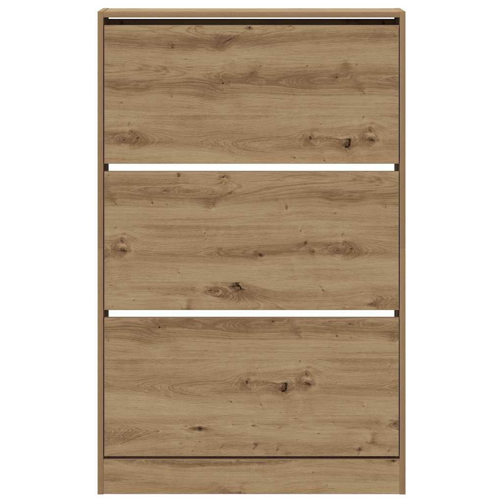 Schoenenkast Artisan Eiken 80 x 21 x 125,5 cm Bewerkt hout is nu te koop bij PeponiXL, paradijselijk wonen!
