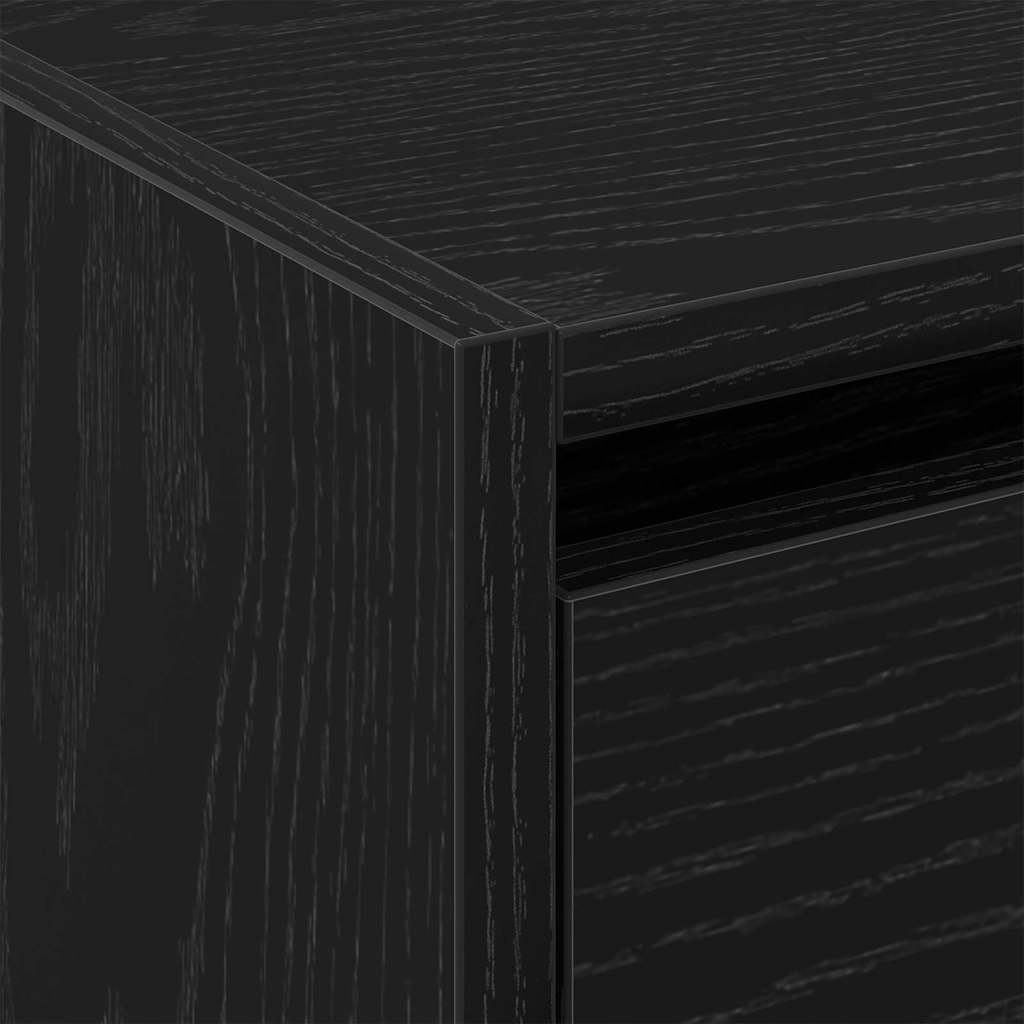 Schoenenkast Zwart Eiken 80 x 21 x 125,5 cm Bewerkt hout is nu te koop bij PeponiXL, paradijselijk wonen!