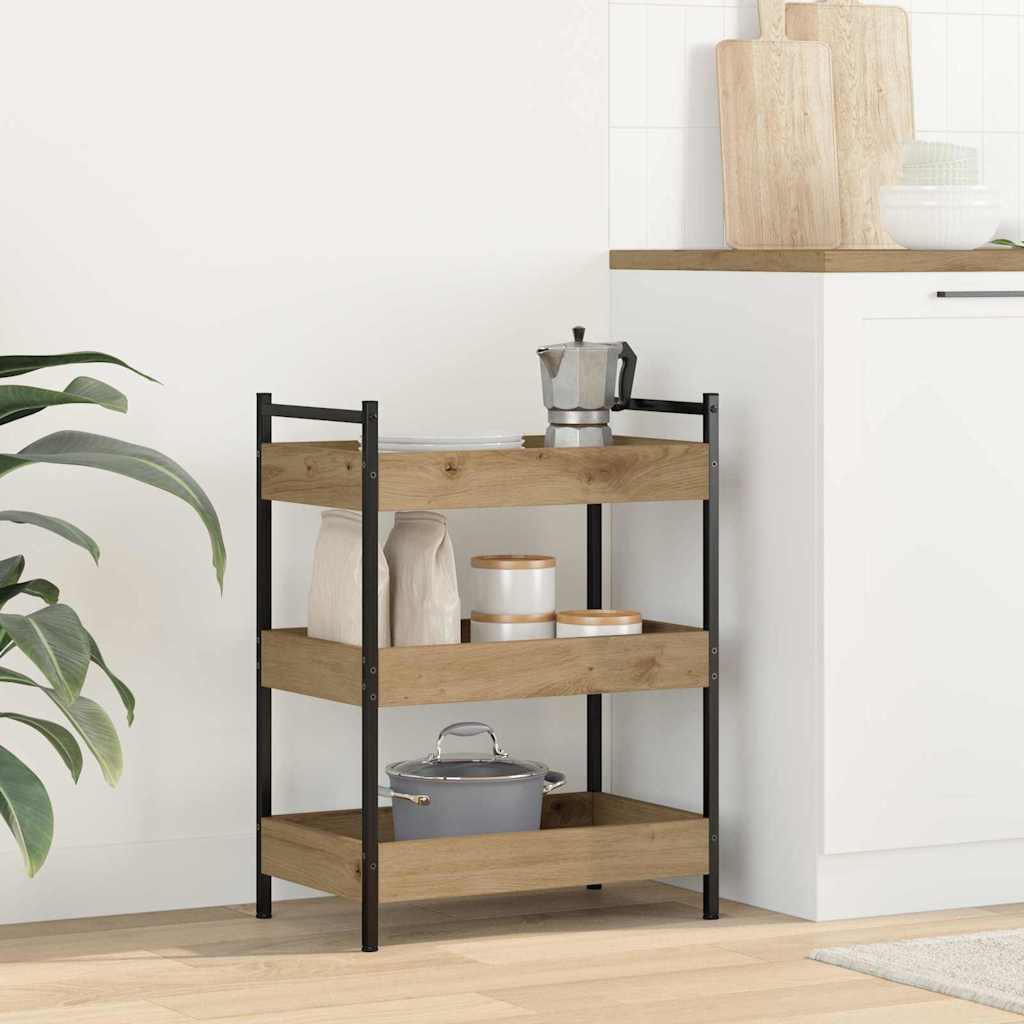 Keuken Trolley Artisan Eiken 50 x 30 x 70 cm Bewerkt hout is nu te koop bij PeponiXL, paradijselijk wonen!