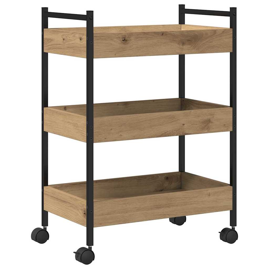 Keuken Trolley Artisan Eiken 50 x 30 x 70 cm Bewerkt hout is nu te koop bij PeponiXL, paradijselijk wonen!