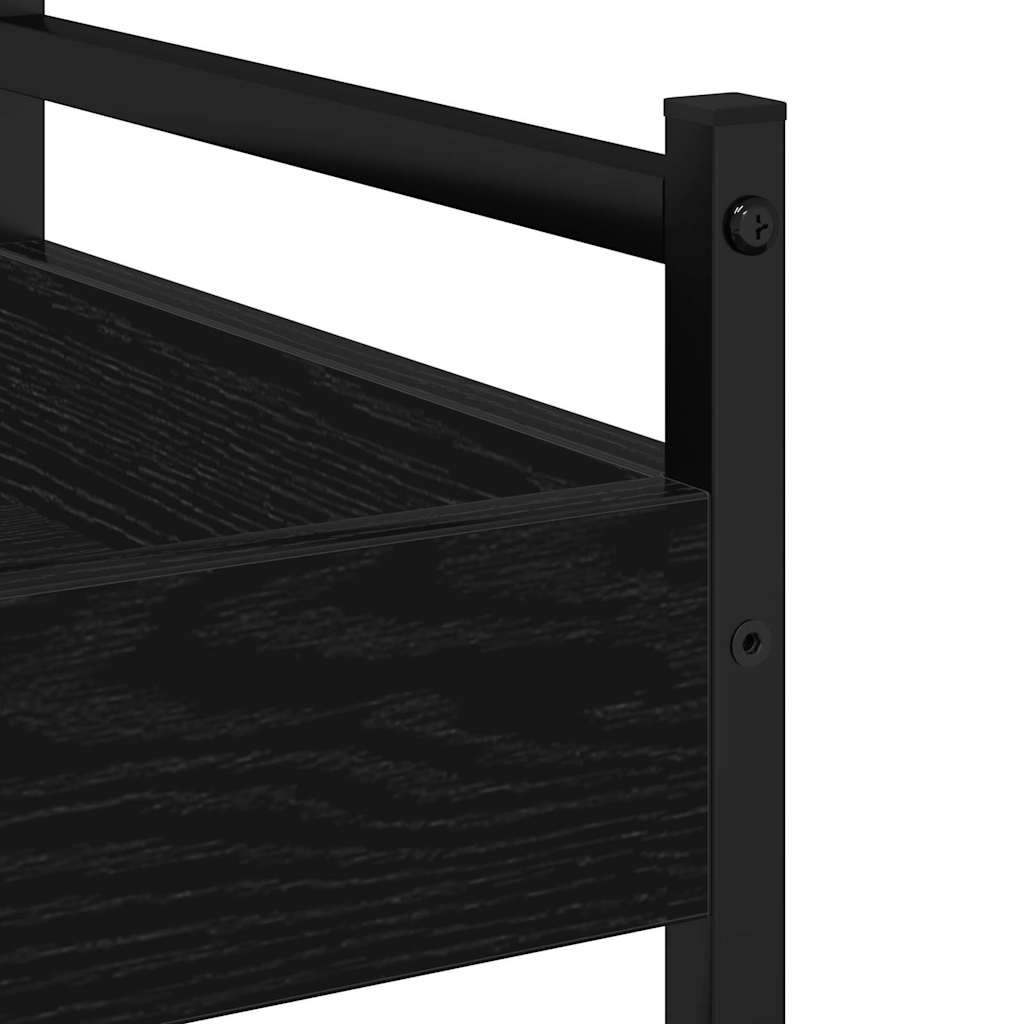 Keuken Trolley Zwart eiken 50 x 30 x 70 cm Bewerkt hout is nu te koop bij PeponiXL, paradijselijk wonen!
