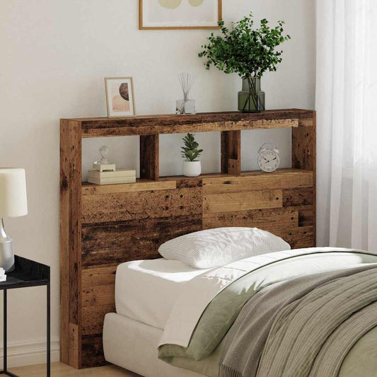 Hoofdbord met plank Oud Hout 120 x 17 x 102 cm Bewerkt hout is nu te koop bij PeponiXL, paradijselijk wonen!