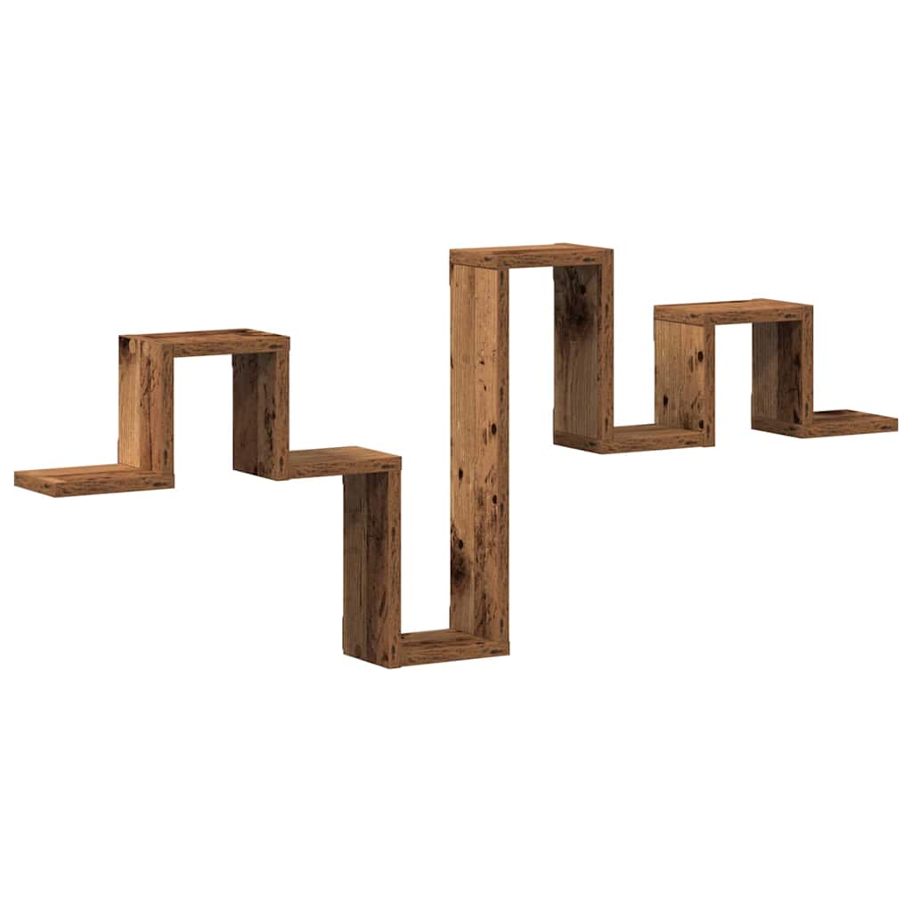 Wandplank Wandgemonteerd met opslag Oudhout 104.5 x 43 x 10 cm is nu te koop bij PeponiXL, paradijselijk wonen!
