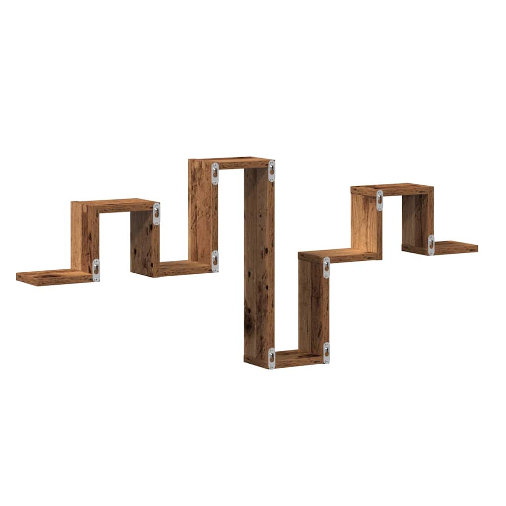Wandplank Wandgemonteerd met opslag Oudhout 104.5 x 43 x 10 cm is nu te koop bij PeponiXL, paradijselijk wonen!