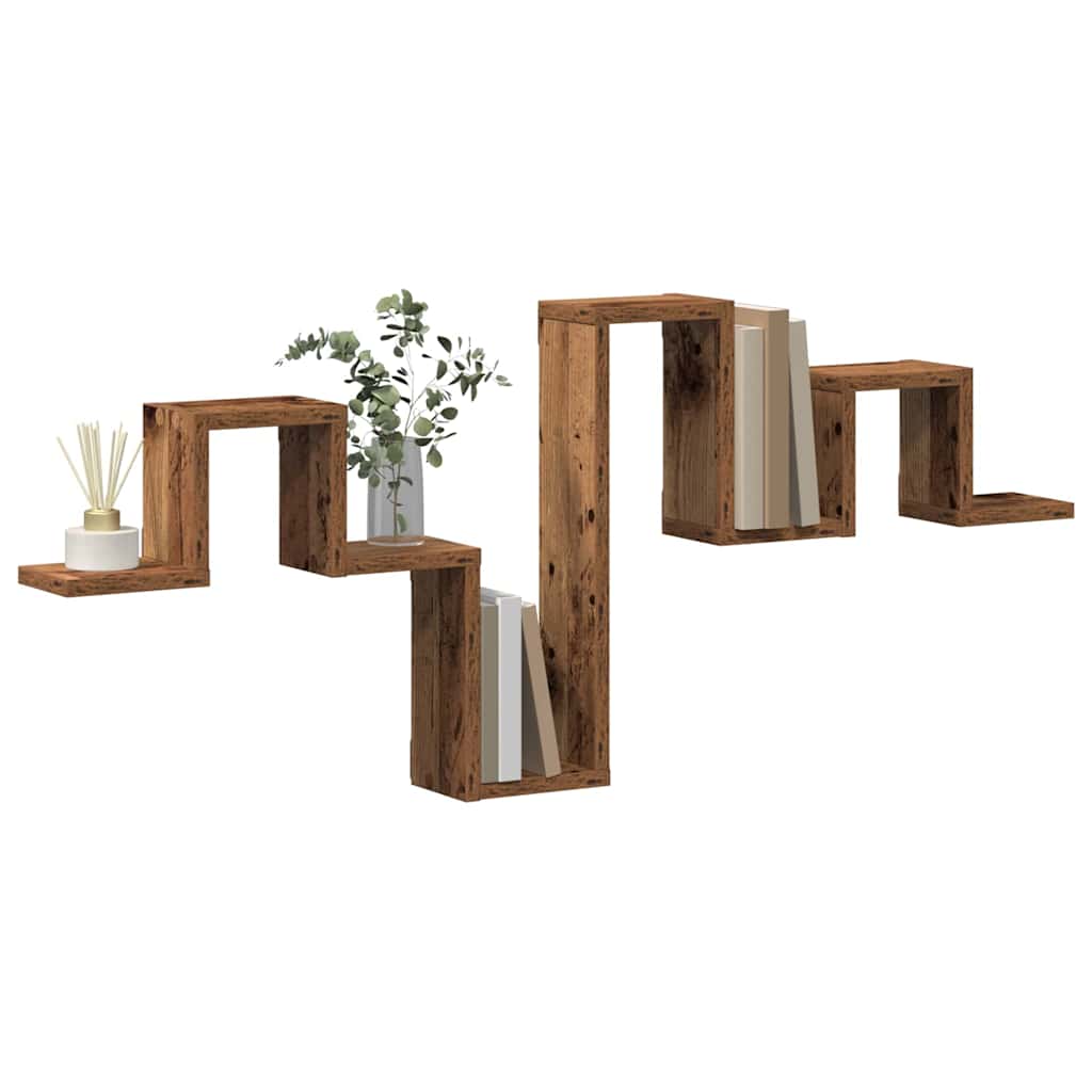 Wandplank Wandgemonteerd met opslag Oudhout 104.5 x 43 x 10 cm is nu te koop bij PeponiXL, paradijselijk wonen!