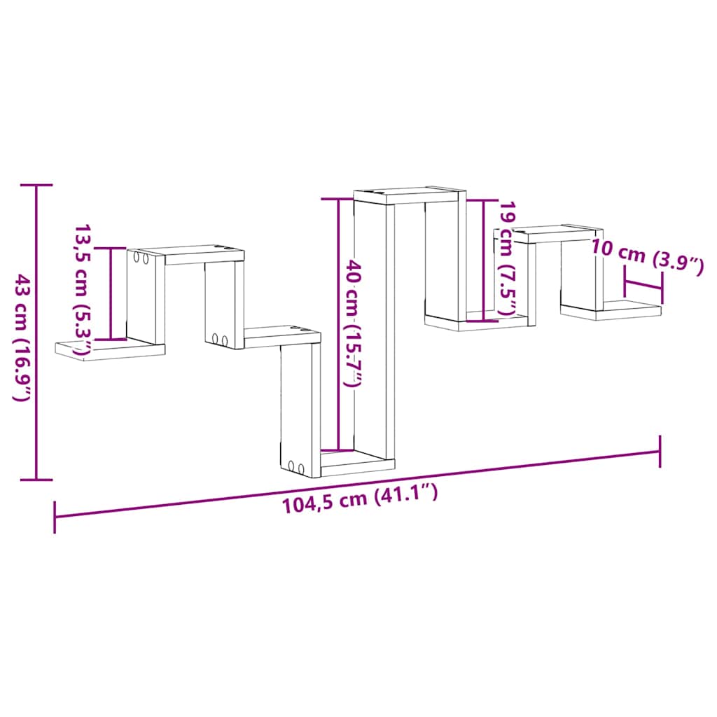 Wandplank Wandgemonteerd met opslag Oudhout 104.5 x 43 x 10 cm is nu te koop bij PeponiXL, paradijselijk wonen!