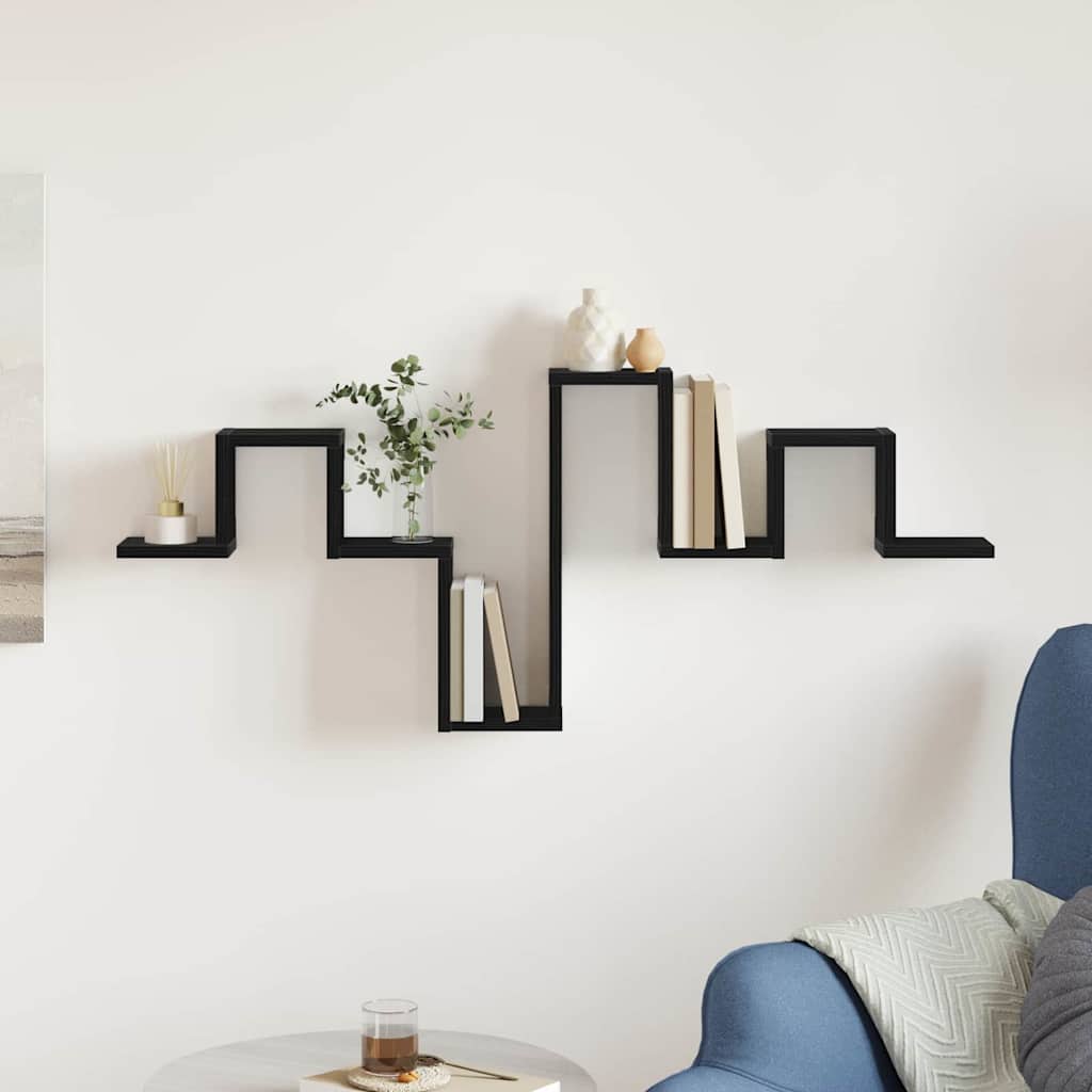 Wandplank Wandgemonteerd Zwart Eiken 104.5 x 43 x 10 cm is nu te koop bij PeponiXL, paradijselijk wonen!