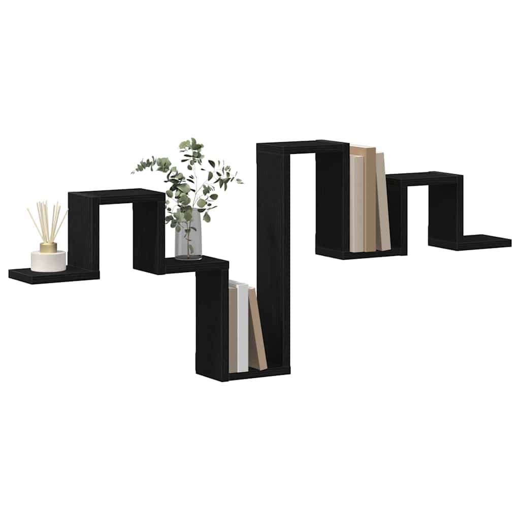 Wandplank Wandgemonteerd Zwart Eiken 104.5 x 43 x 10 cm is nu te koop bij PeponiXL, paradijselijk wonen!