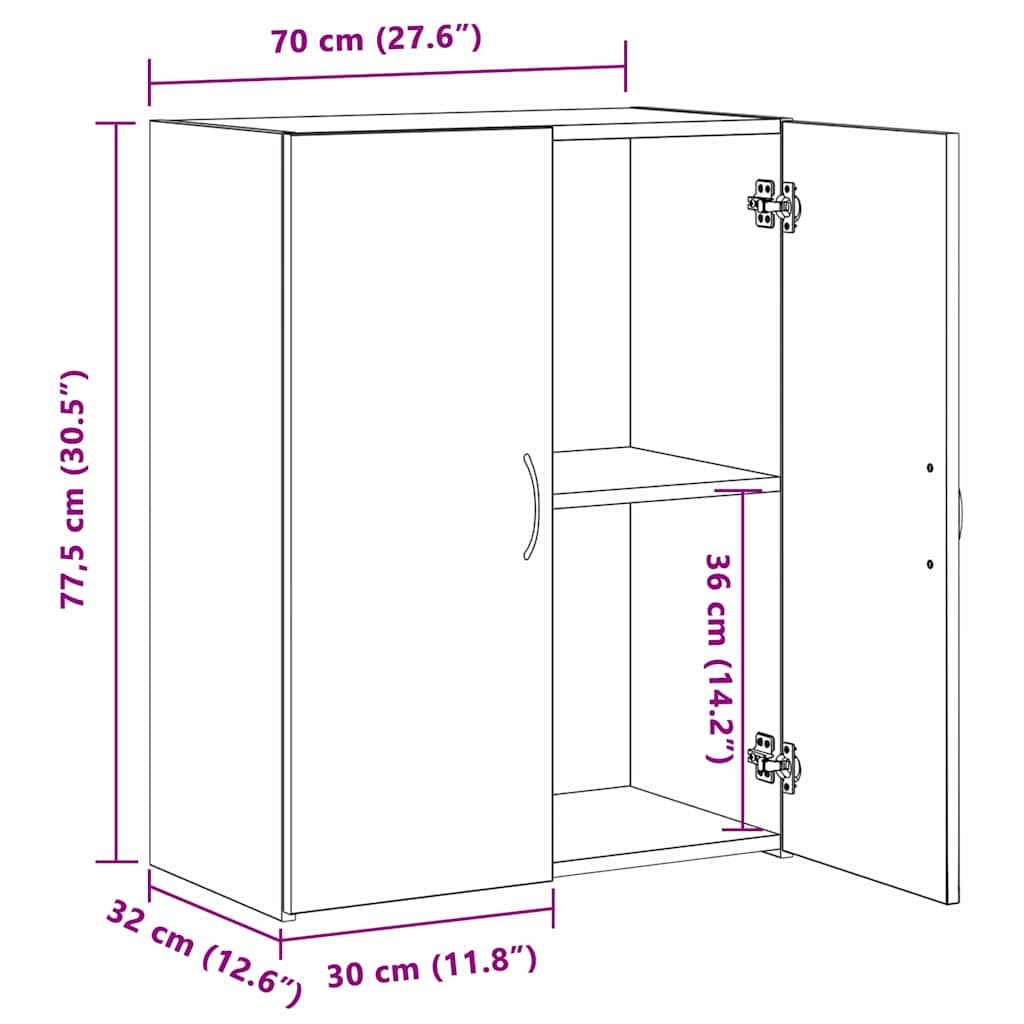Kantoorkast met plank Oudhout 70 x 32 x 77.5 cm Bewerkt hout is nu te koop bij PeponiXL, paradijselijk wonen!
