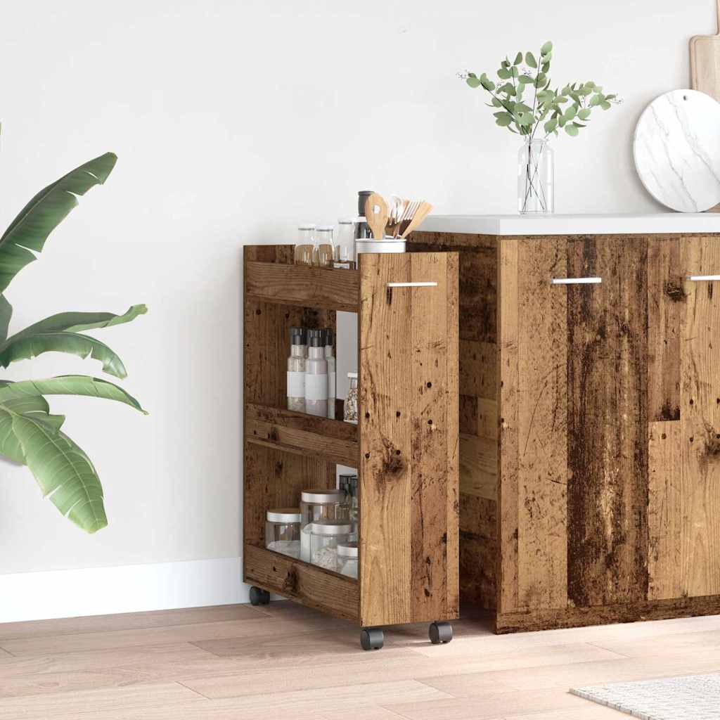 Kast met wiel Oudhout 60 x 22 x 79 cm is nu te koop bij PeponiXL, paradijselijk wonen!